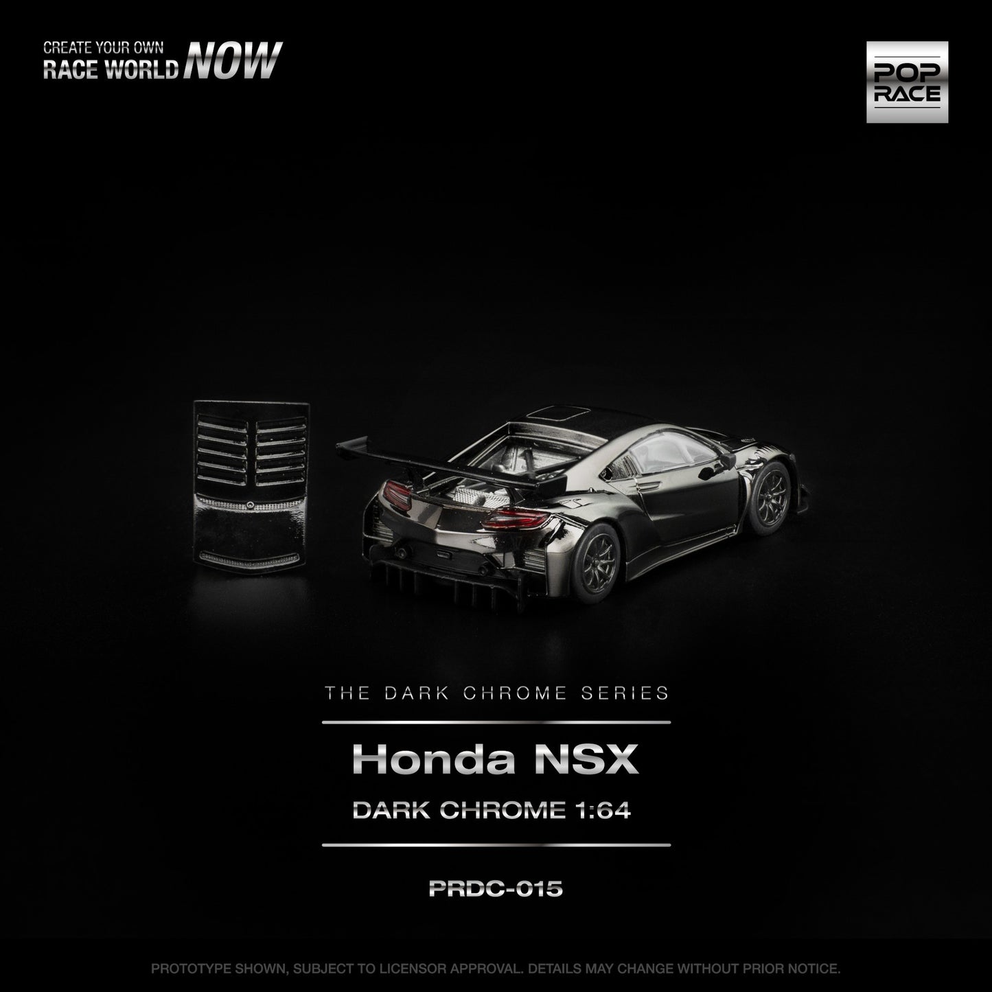 Pop Race - Pre-Order - Honda NSX, dark-chrome - PRDC-015