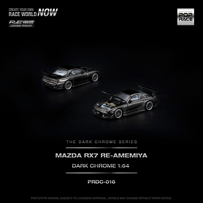 Pop Race - Pre-Order - Mazda RX7 Re-Amemixa, dark-chrome - PRDC-016