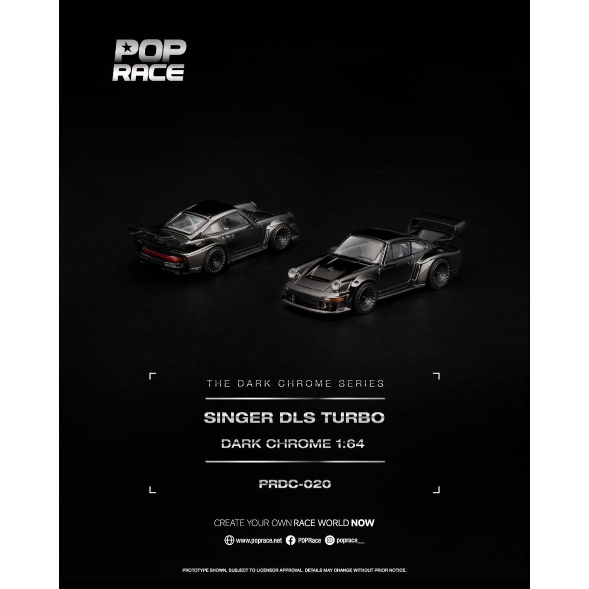 Pop Race - Pre-Order - Singer DLS Turbo, dark-chrome - PRDC-020