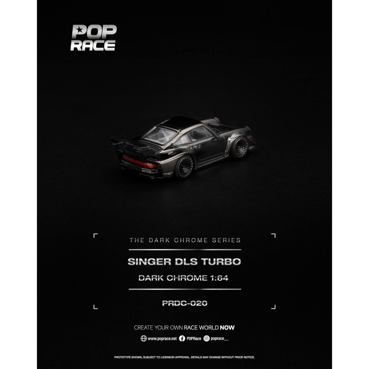 Pop Race - Pre-Order - Singer DLS Turbo, dark-chrome - PRDC-020