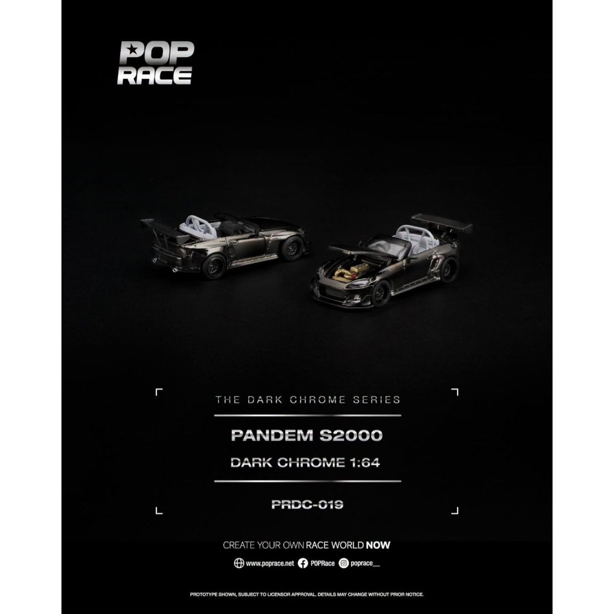 Pop Race - Pre-Order - Pandem S2000, dark-chrome - PRDC-019