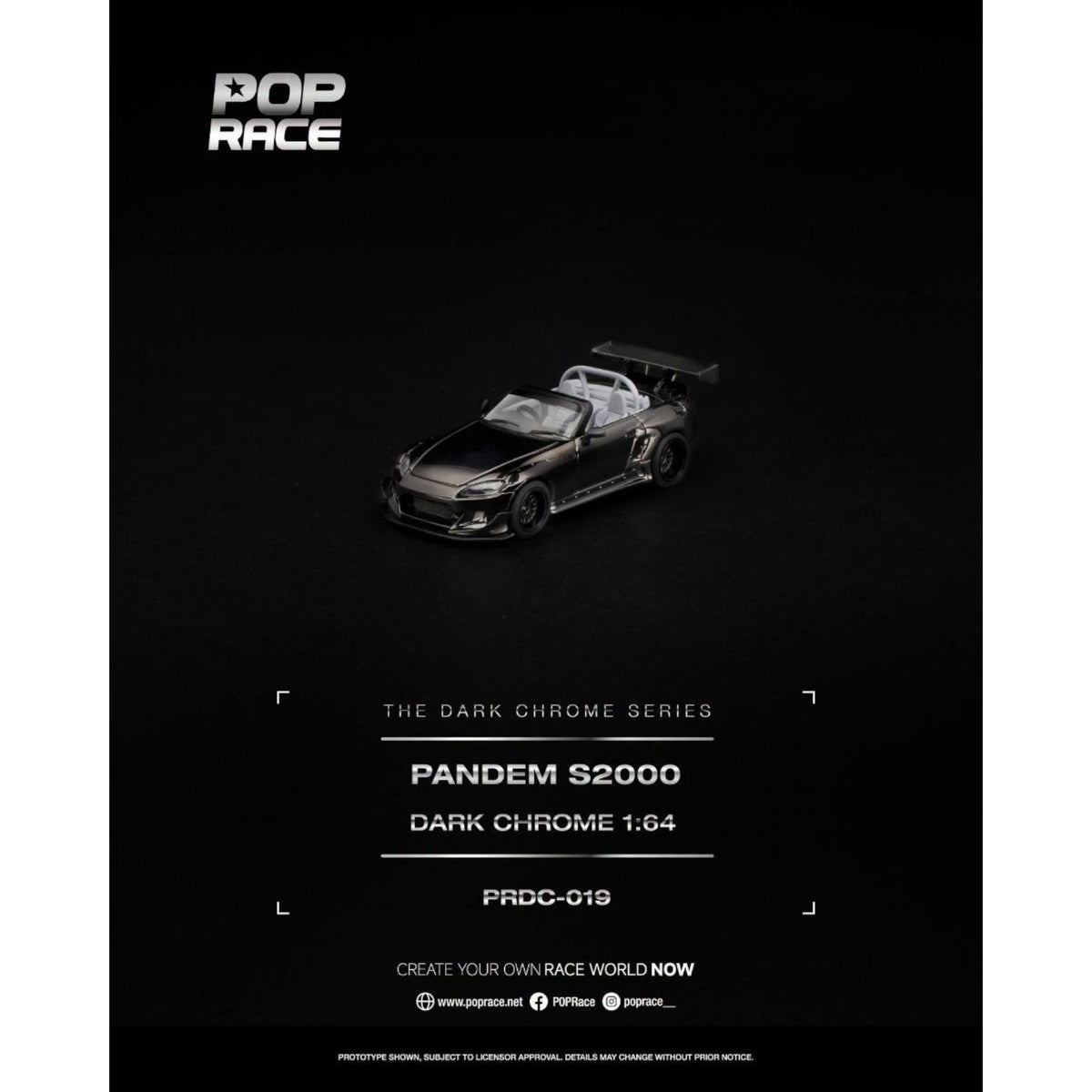 Pop Race - Pre-Order - Pandem S2000, dark-chrome - PRDC-019