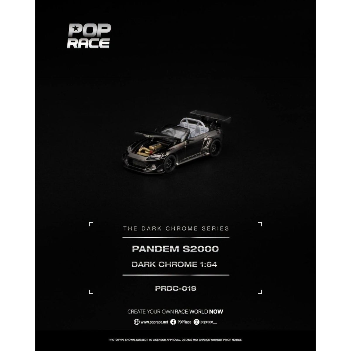 Pop Race - Pre-Order - Pandem S2000, dark-chrome - PRDC-019