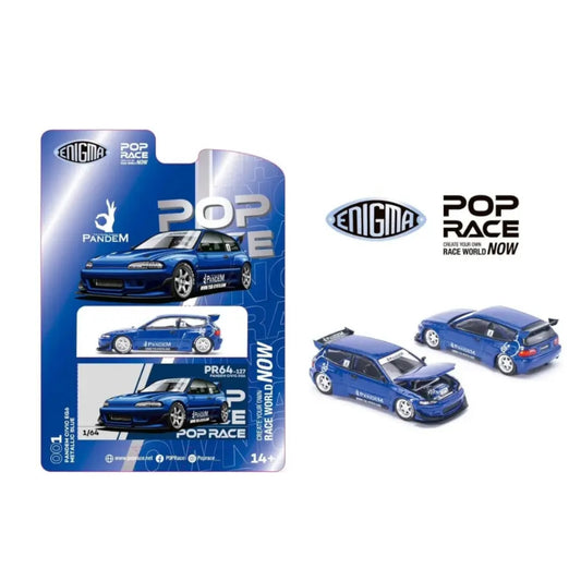 Pop Race x Enigma- Pre-Order - Pandem Civic EG6 v1.5, metallic blue (Blister Pack) - PRE001