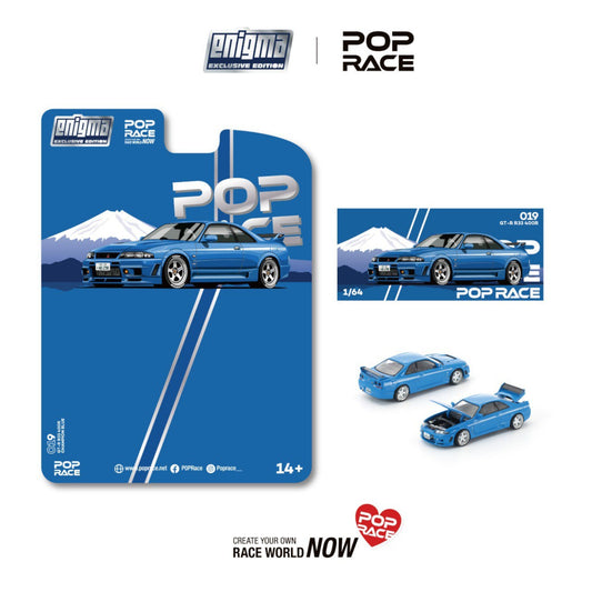 Pop Race x Enigma- Pre-Order - SKYLINE GT-R R33 NISMO 400R CHAMPIONSHIP BLUE - PRE019