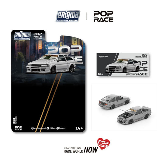 Pop Race x Enigma- Pre-Order - RWB AE86 - Matte Grey - PRE030