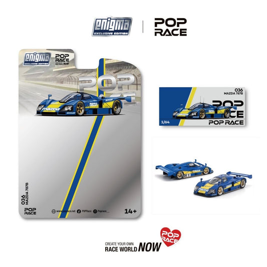Pop Race x Enigma- Pre-Order - Mazda 787B, Racing blue/yellow - PRE036