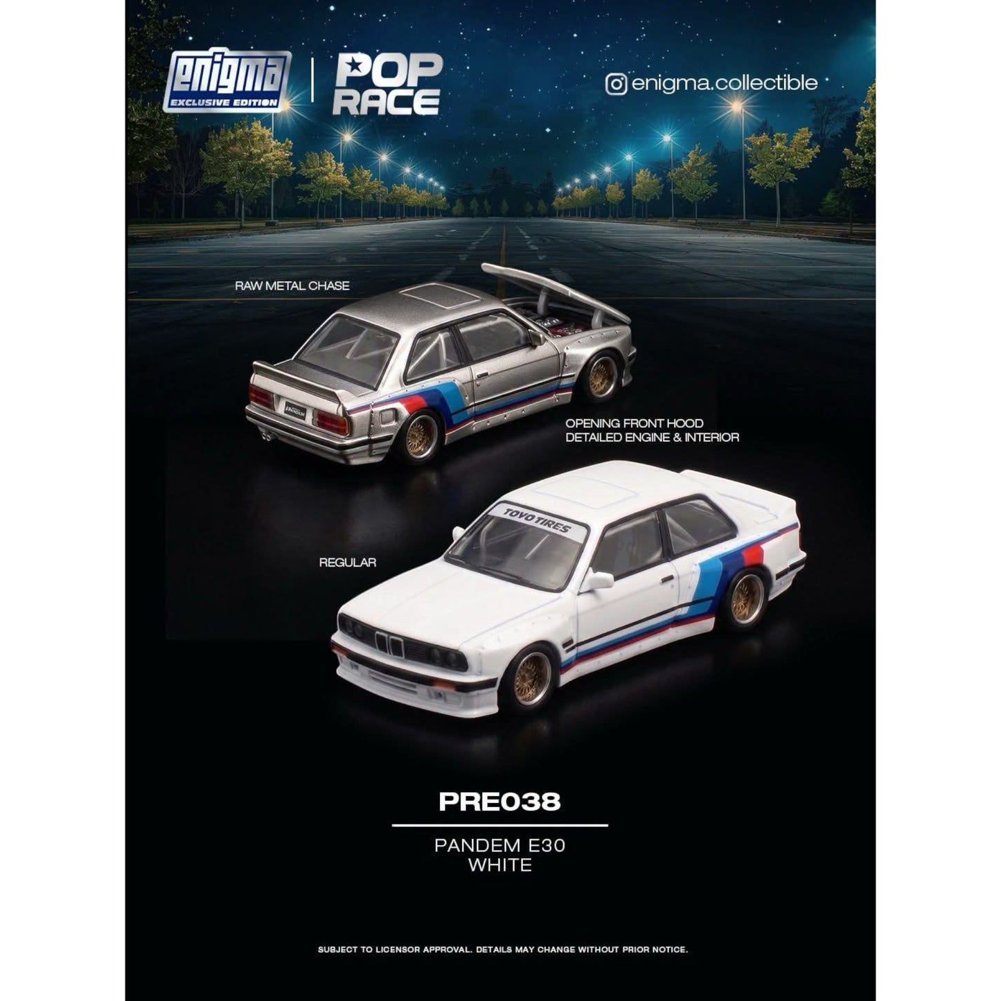 Pop Race x Enigma- Pre-Order - Pandem E30 - white - PRE038