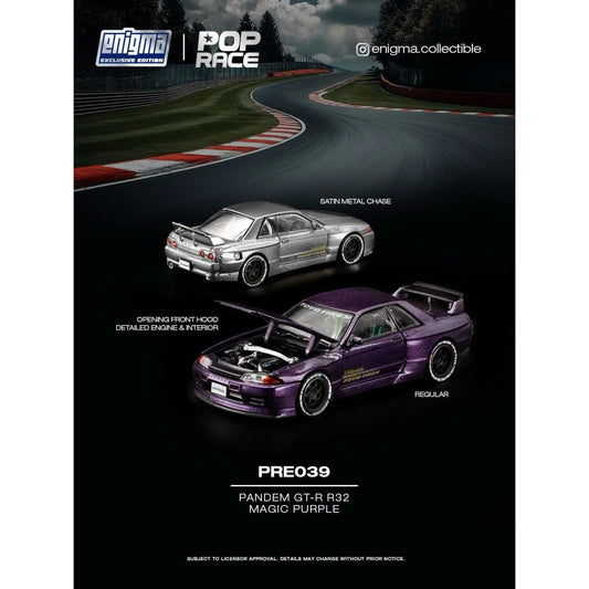 Pop Race x Enigma- Pre-Order - Pandem GT-R R32 - magic purple - PRE039