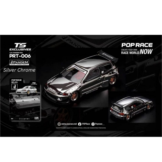 Pop Race x Tokyo Station - Pre-Order - Pandem EG6, silver-chrome - PRT006
