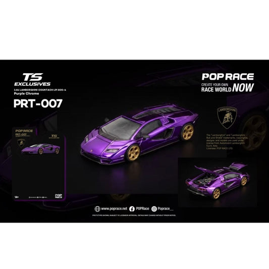 Pop Race x Tokyo Station - Pre-Order - Lamborghini Countach LPI 800-4, purple chrome - PRT007