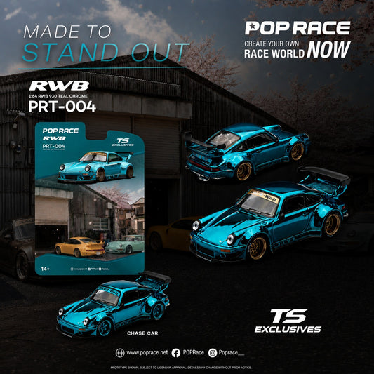 Pop Race x Tokyo Station - Pre-Order - RWB 930 TEAL CHROME - PRT004