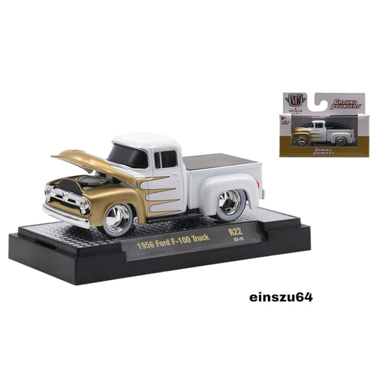 M2 Machines - Ground Punders 22 - 1956 Ford F-100 Truck, white - R22-21-11