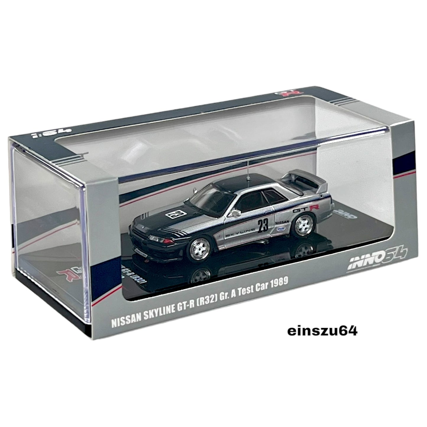 INNO64 - Nissan Skyline GT-R (R32) #23 GR.A Test Car 1989, blue/white - IN64-R32-89TC