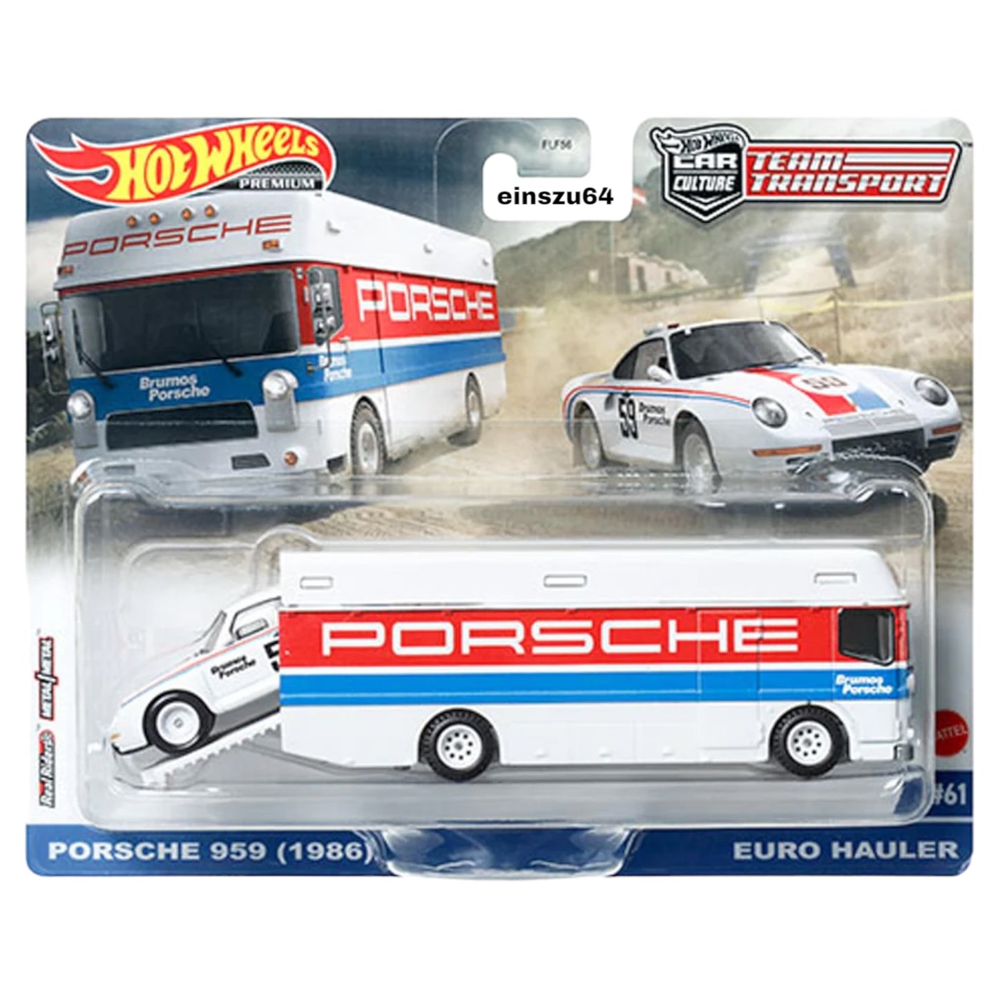 Hot Wheels 2024 - Team Transport - 1986 Porsche 959 & Euro Hauler Truck - HKF47 -#61