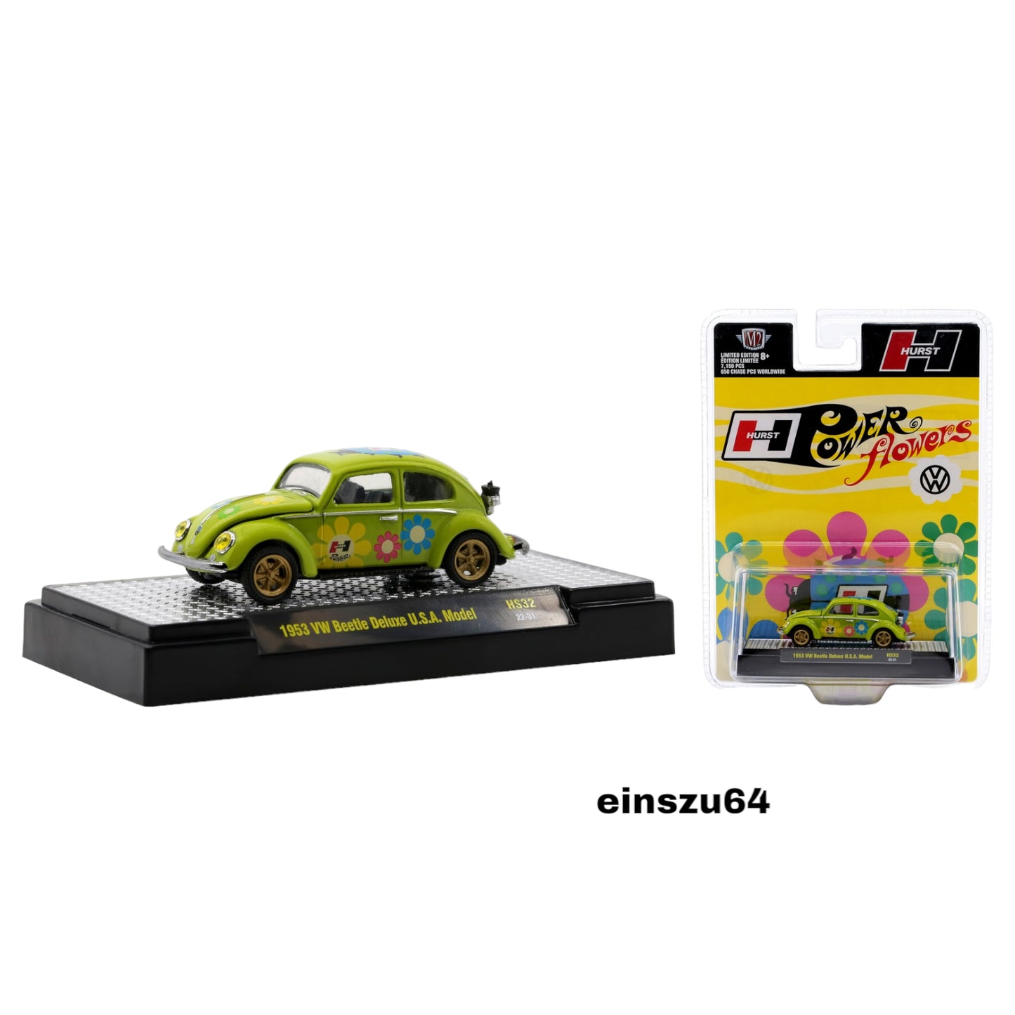 M2 Machines - 1953 Volkswagen Beetle Deluxe U.S.A. Model *HURST* - 31500-HS32 - 1:64