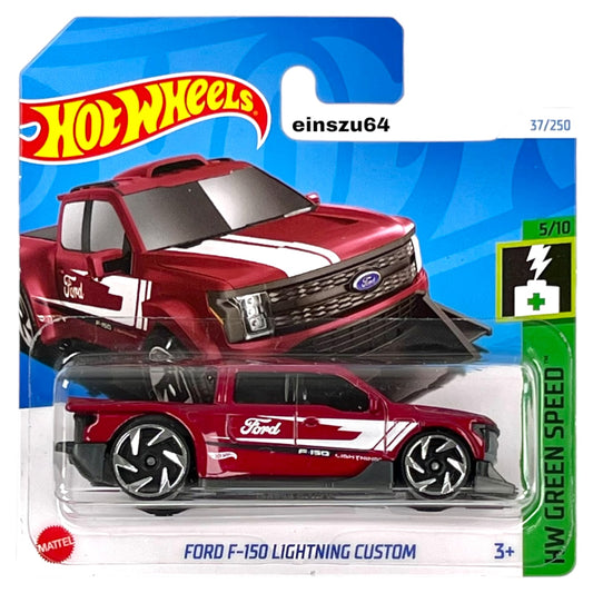 Hot Wheels 2024 - Ford F-150 Lightning Custom - Green Speed 5/10 - HTB82 -37/250 - 1:64