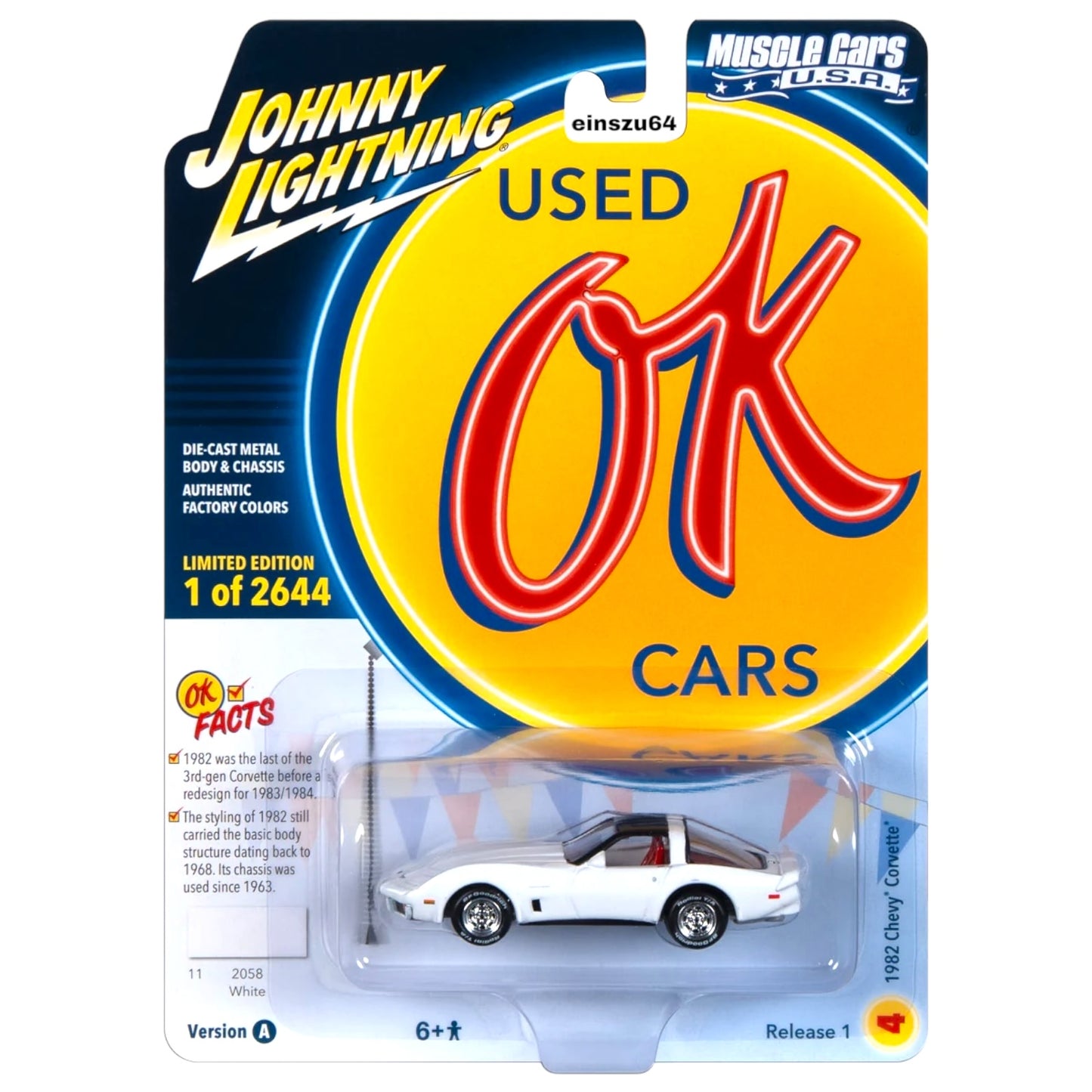 Johnny Lightning - 1982 Chevrolet Corvette, gloss white - 1:64 - JLSP338A