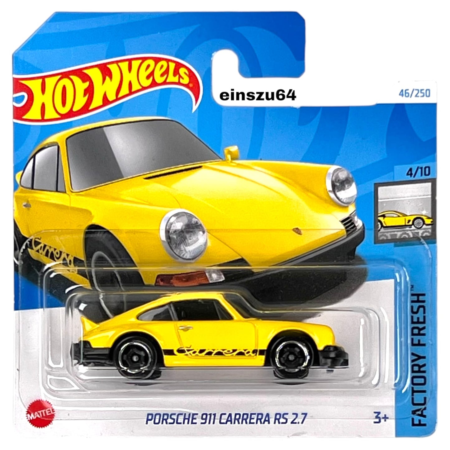 Hot Wheels 2024 - Porsche 911 Carrera RS 2.7 - Factory Fresh 4/10 - HTC49 - 46/250 - 1:64