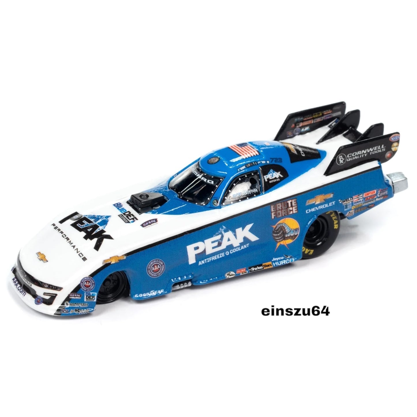 Racing Champions - John *Brute* Force Peak Antifreeze Chevrolet Funny Car, blue & white - RCSP030A