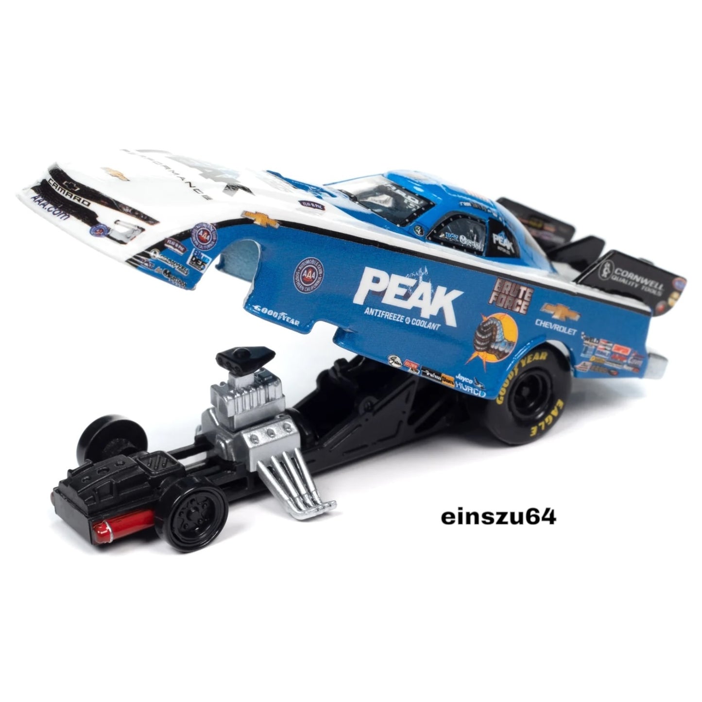 Racing Champions - John *Brute* Force Peak Antifreeze Chevrolet Funny Car, blue & white - RCSP030A
