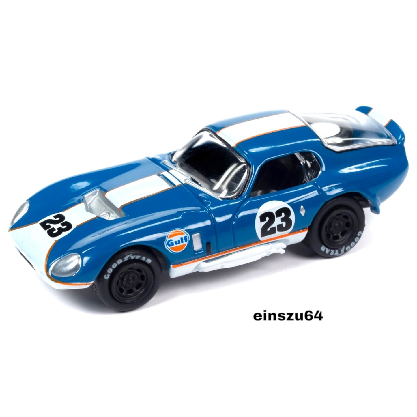 Johnny Lightning - 1965 Shelby Daytona Gulf, dark blue with white stripes - Classic Gold - JLSP356B