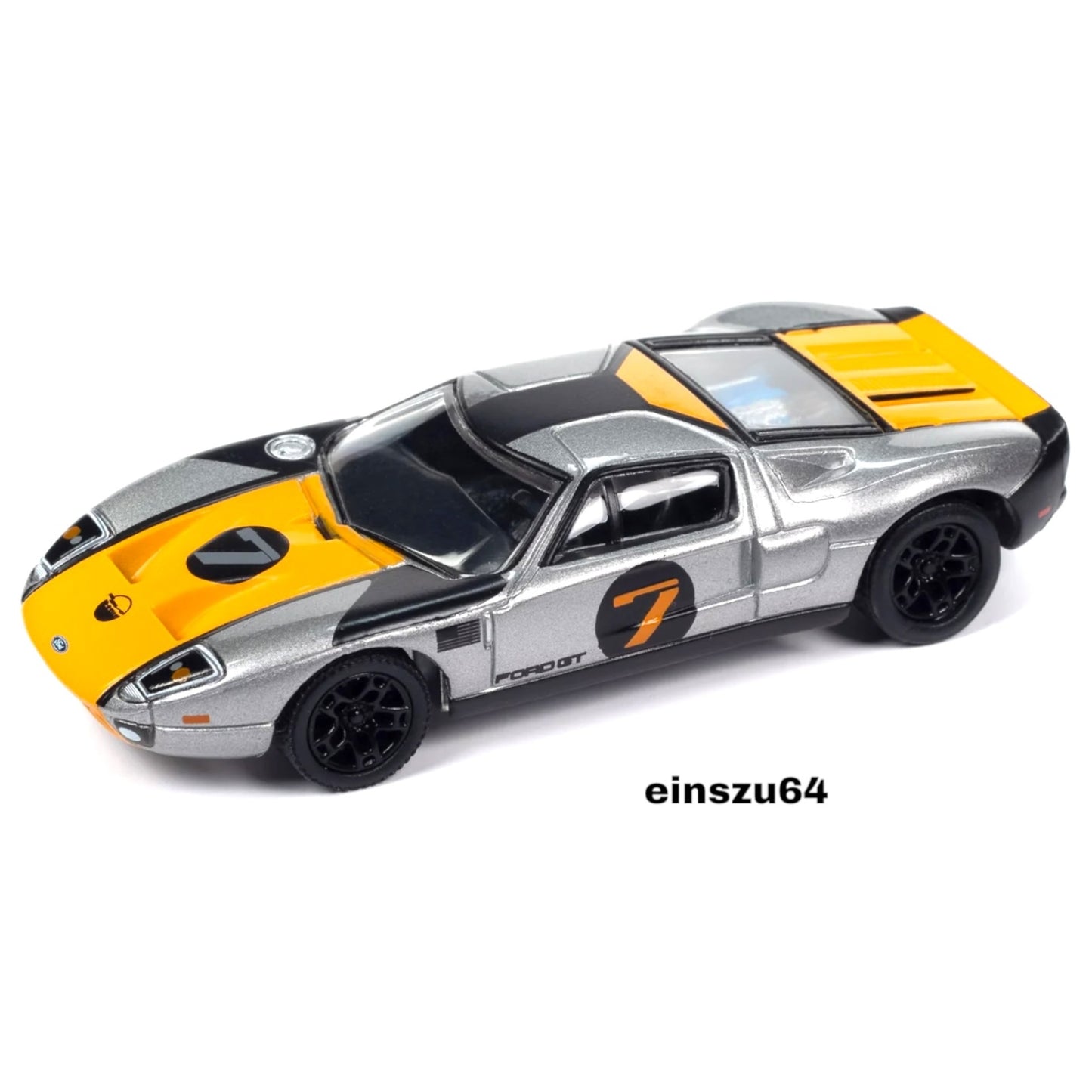 Johnny Lightning -  2005 Ford GT, gunmetal with orange - Classic Gold - JLSP357A