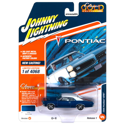 Johnny Lightning - 1966 Pontiac GTO, barrier blue - 1:64 - JLSP325A