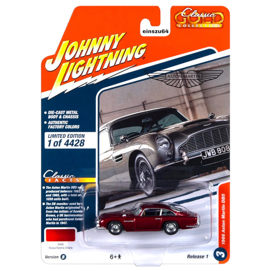Johnny Lightning - 1966 Aston Martin DB5, rossa rubina chiara - 1:64 - JLSP323B