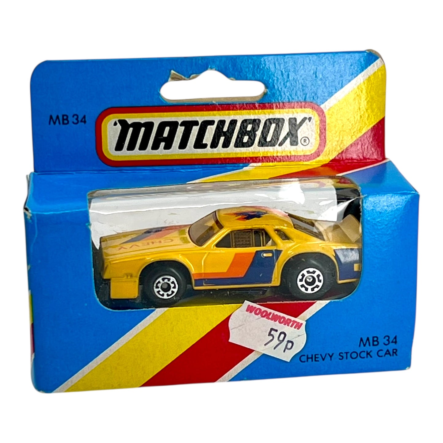 Matchbox Superfast - Chevy Stock Car, yellow - MB34 - Made in Macau 1981 - Mint