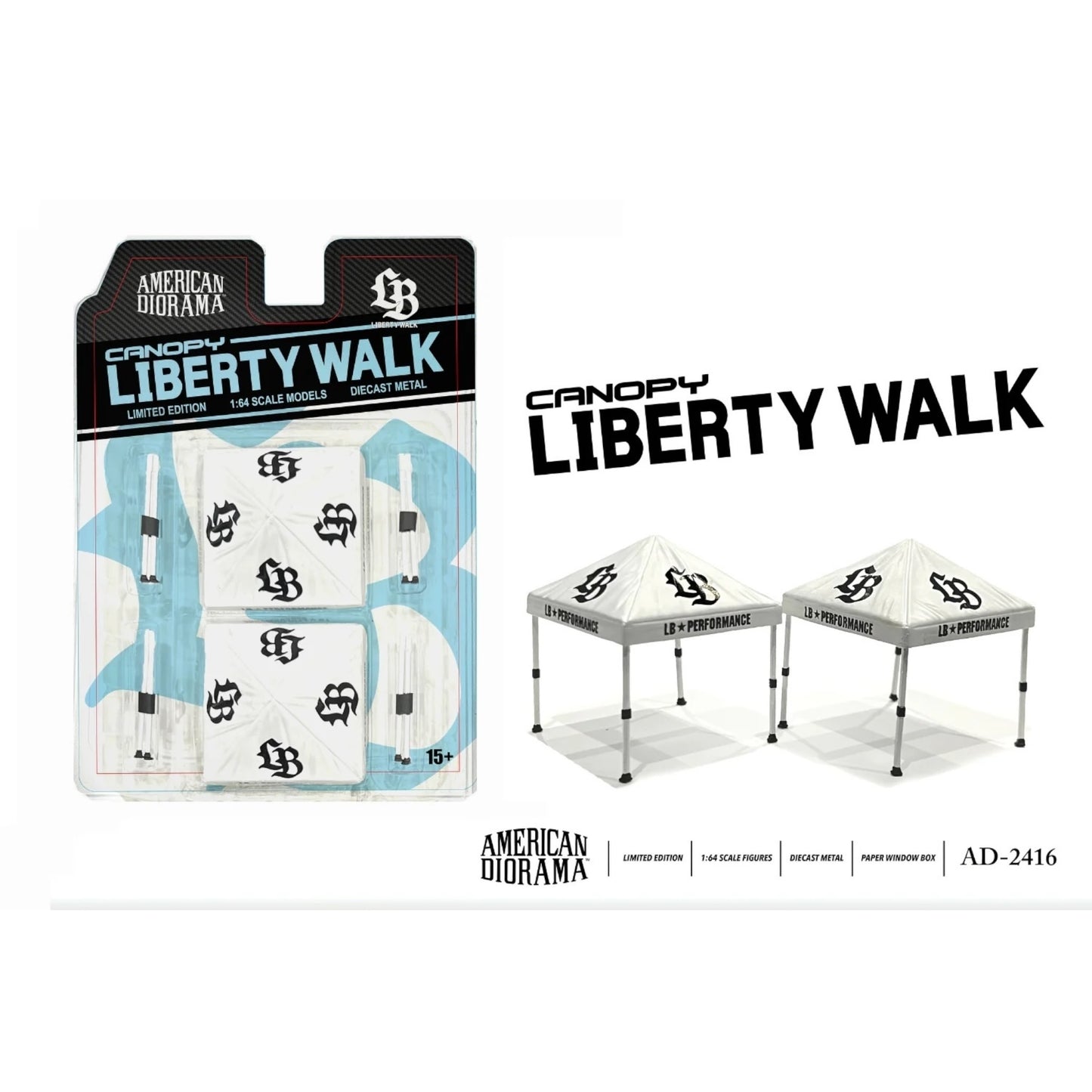 American Diorama - Liberty Walk Canopy set - Zelt - AD-2416MJ - Mijo Exclusice 1:64