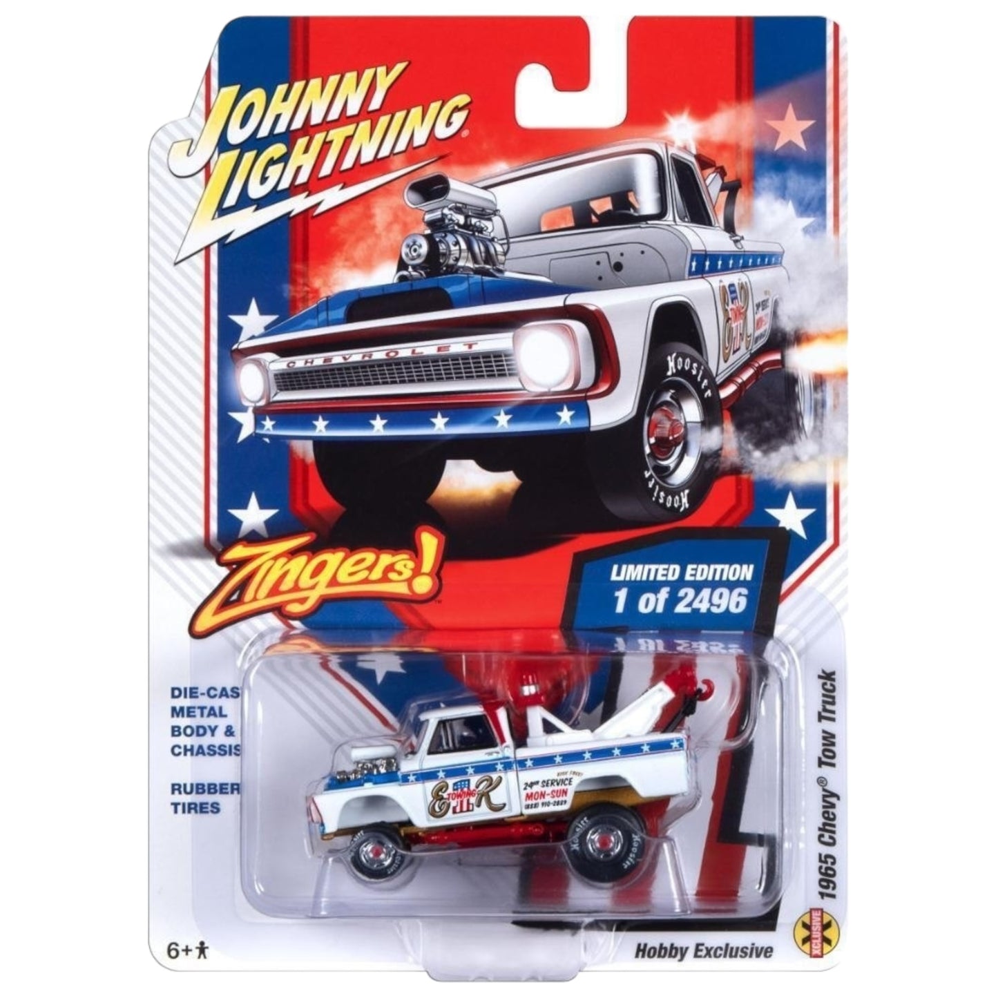 Johnny Lightning - 1965 Chevrolet *Evil Ek Towing* Tow Truck - Zingers - JLSP365