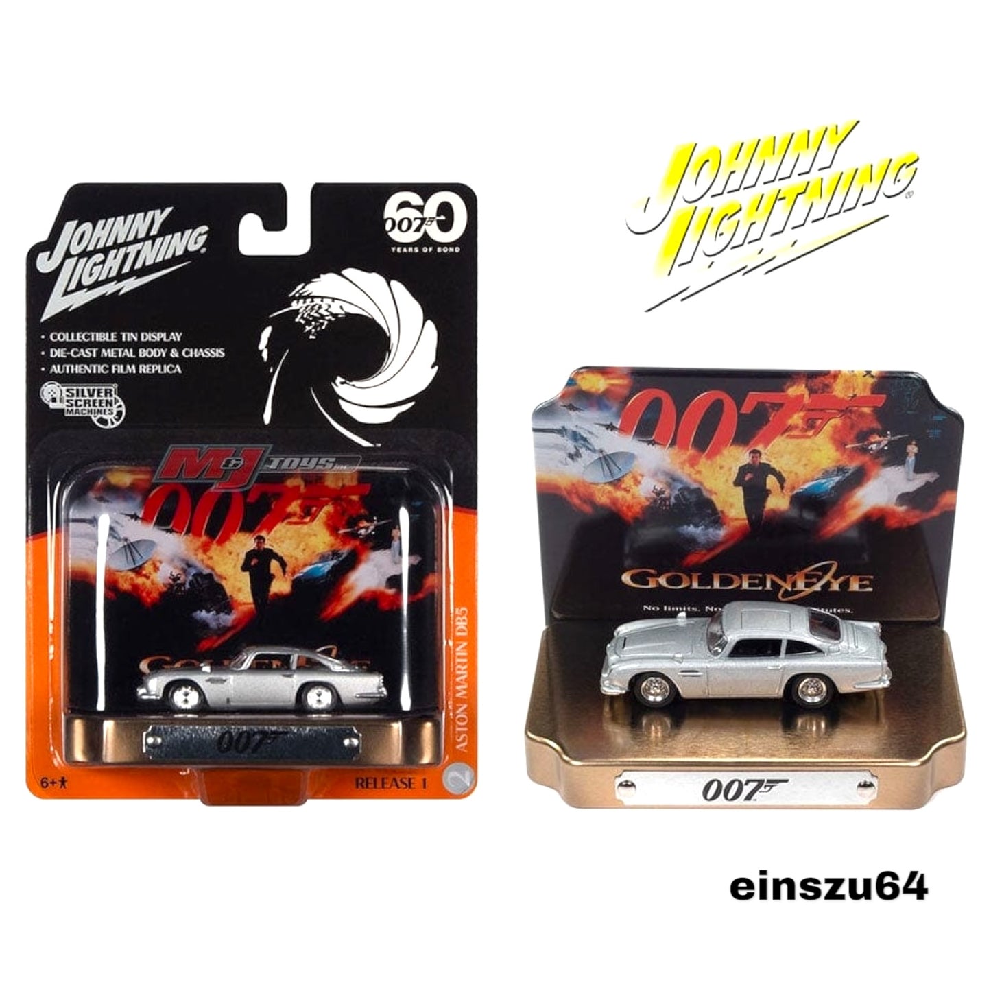 Johnny Lightning - Aston Martin DB5 - James Bond - Golden Eye - Diorama - JLSP306 - 1:64