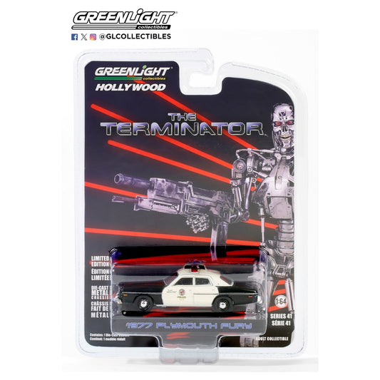 Greenlight - 1977 Plymouth Fury Metropolitan Police The Terminator (1984) - 62020-A - Hollywood 41 - 1:64