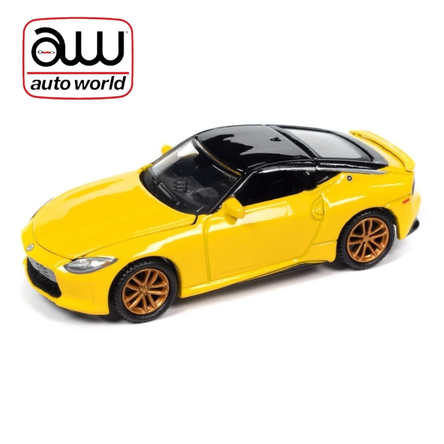 Auto World - 2023 Nissan Z, Ikazuchi Yellow w/Gloss Black - AWSP134B - 1:64
