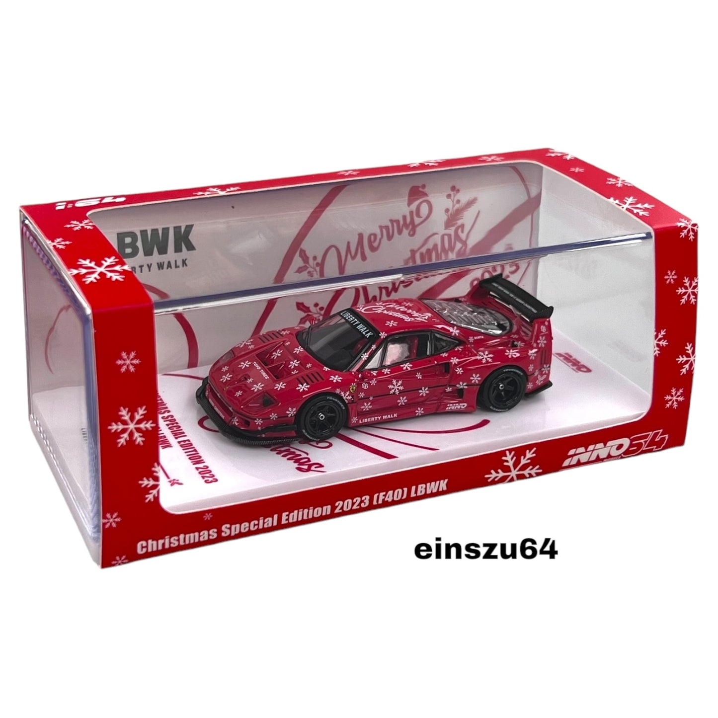 INNO64 - LBWK Ferrari F40 *XMAS 2023 Special Edition*, red velvet - 1:64 - IN64-LBWKF40-XMAS23