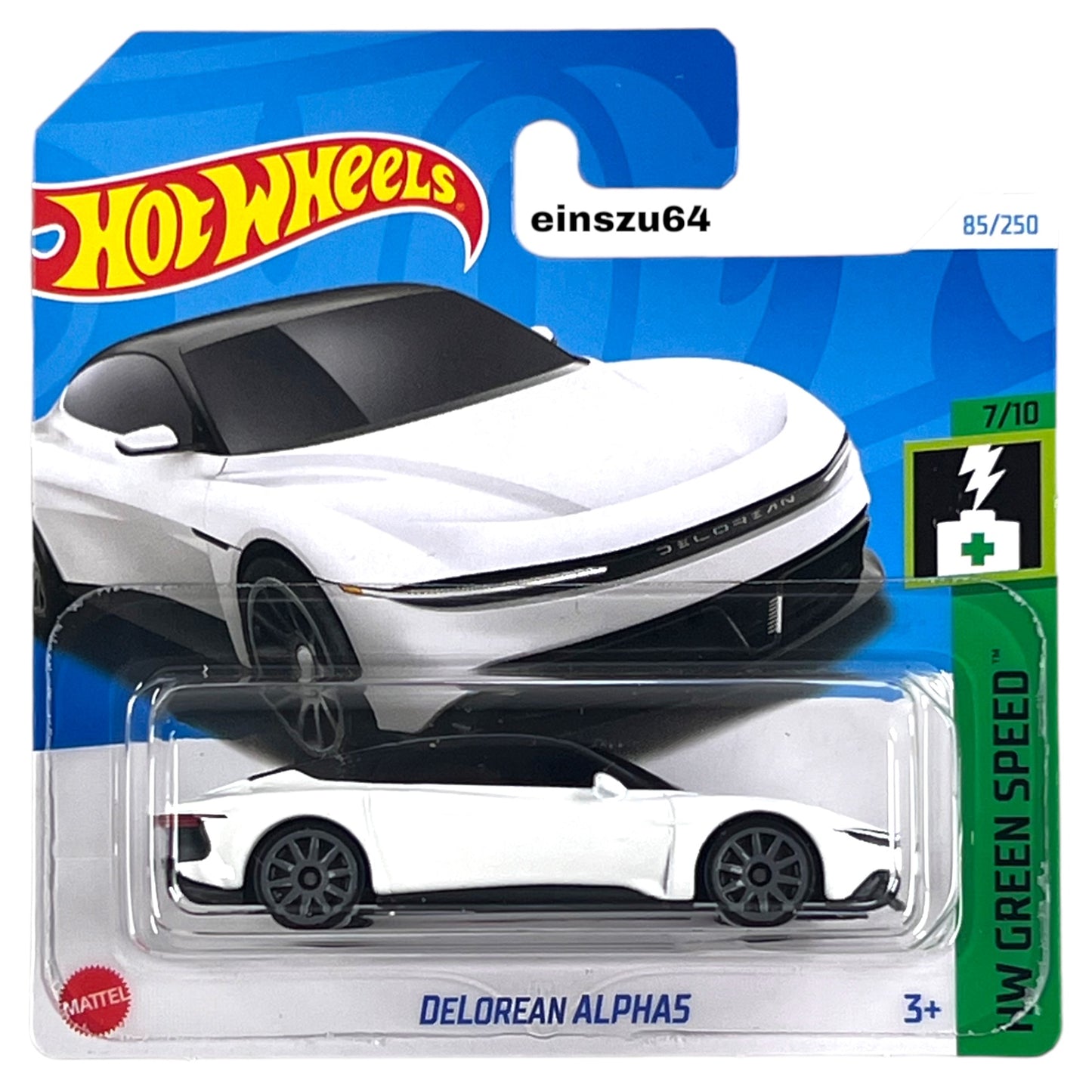 Hot Wheels 2024 - DeLorean Alpha5 - Green Speed 7/10 - HTB84 - 85/250 - 1:64