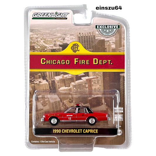 Greenlight - 1990 Chevrolet Caprice - Chicago Fire Dept. - 30243 - Hobby Exclusive - 1:64