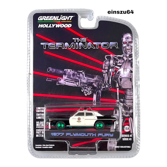 Greenlight - 1977 Plymouth Fury Metropolitan Police The Terminator (1984) - 62020-A - Hollywood 41 - Green Machine