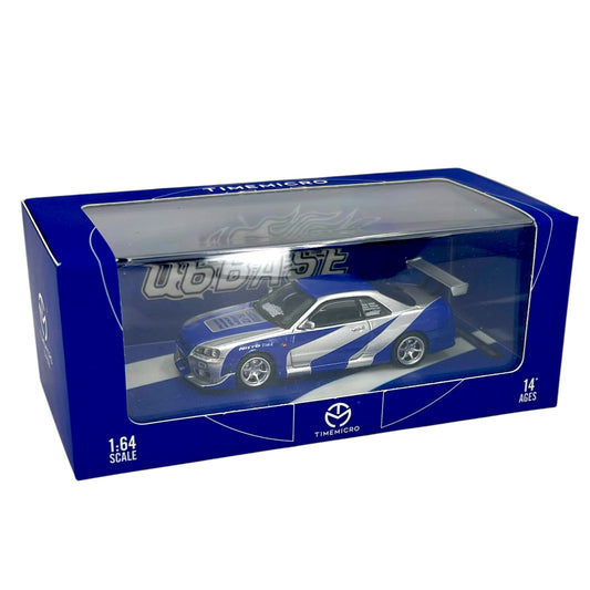 B-Ware - TimeMicro - Nissan Skyline GT-R R34 Silver-blue - TM800501