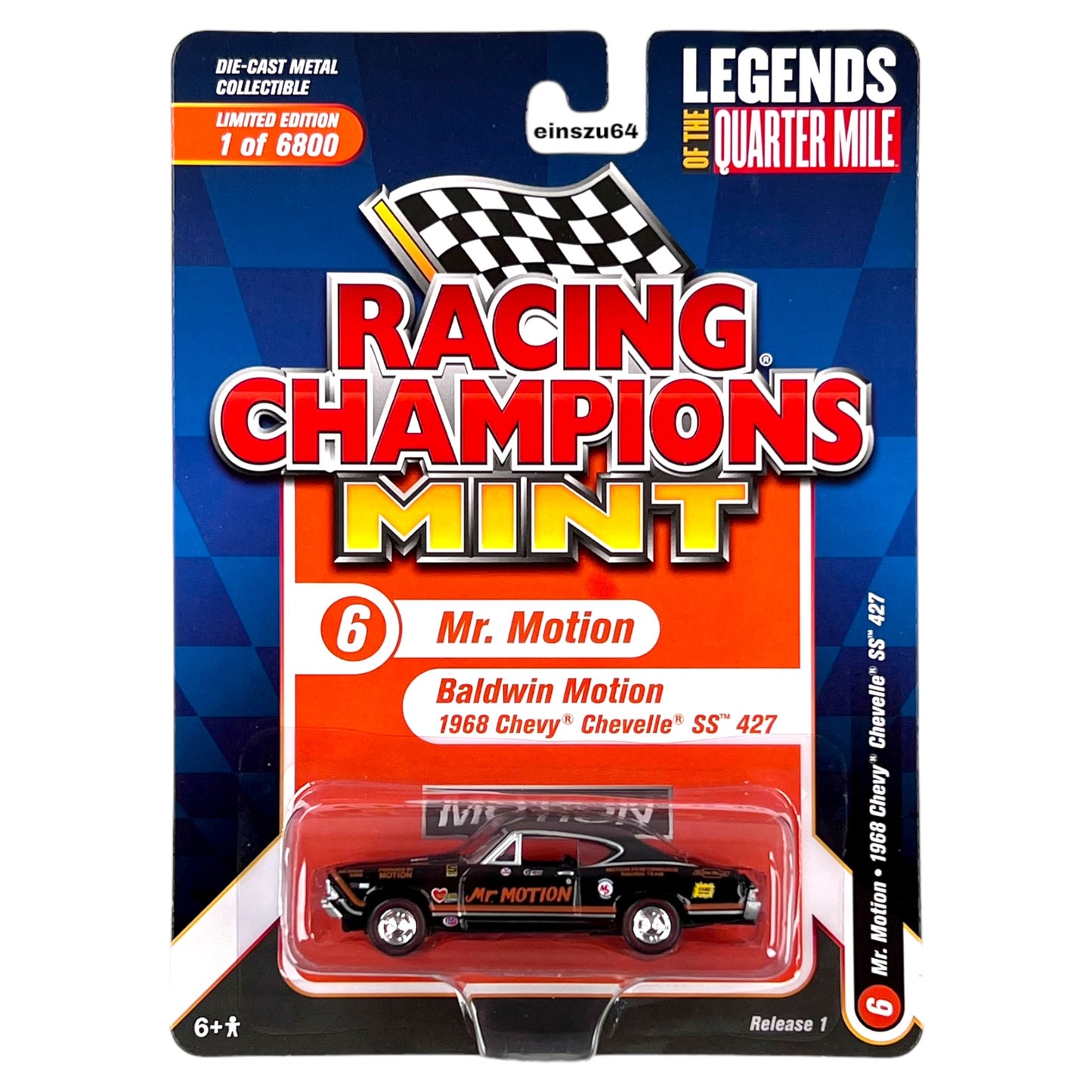 Racing Champions - 1968 Baldwin Motion Chevelle, Black - RC013-6 - 1:64
