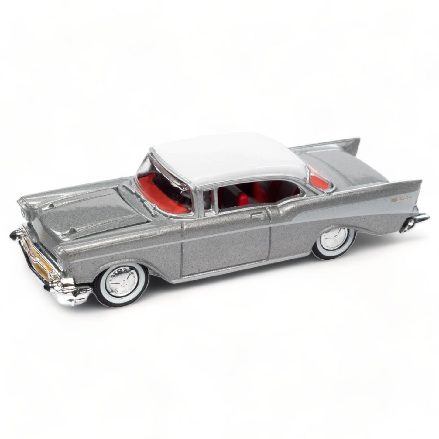 Racing Champions - 1957 Chevrolet Bel Air Hardtop, Inca Silver/White - RCSP023