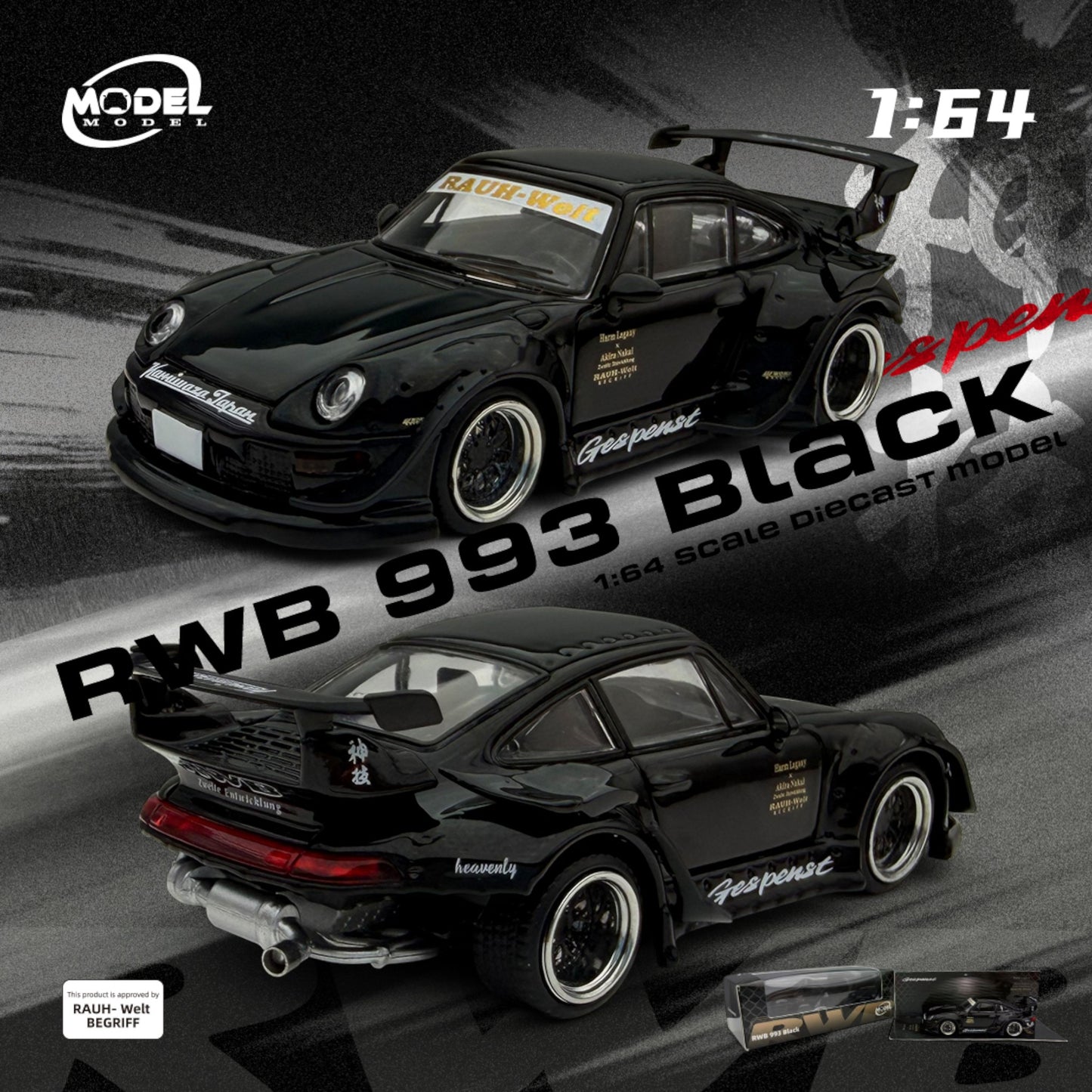 ModelModel - Pre-Order - RWB 993, Black - RWB993-004