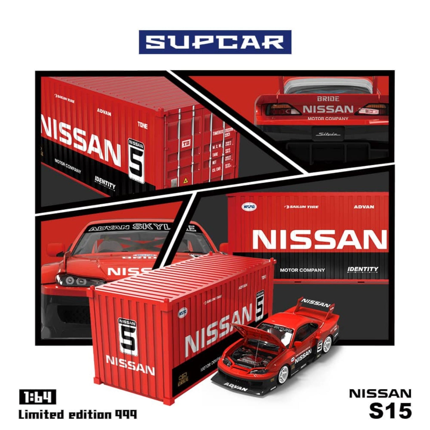 SuperCar Models - Pre-Order - Nissan Silvia S15 - Container Set - SC64011
