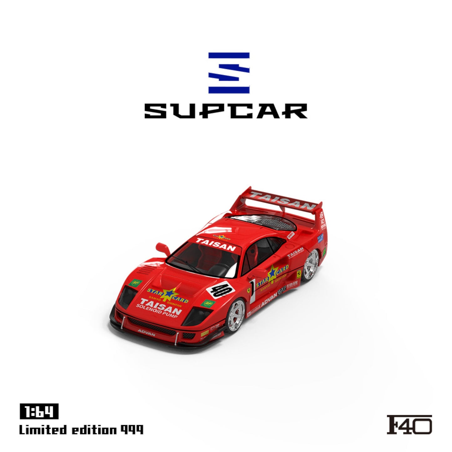 SuperCar Models - Pre-Order - Ferrari F40 Taisan Racing, red - SC64035