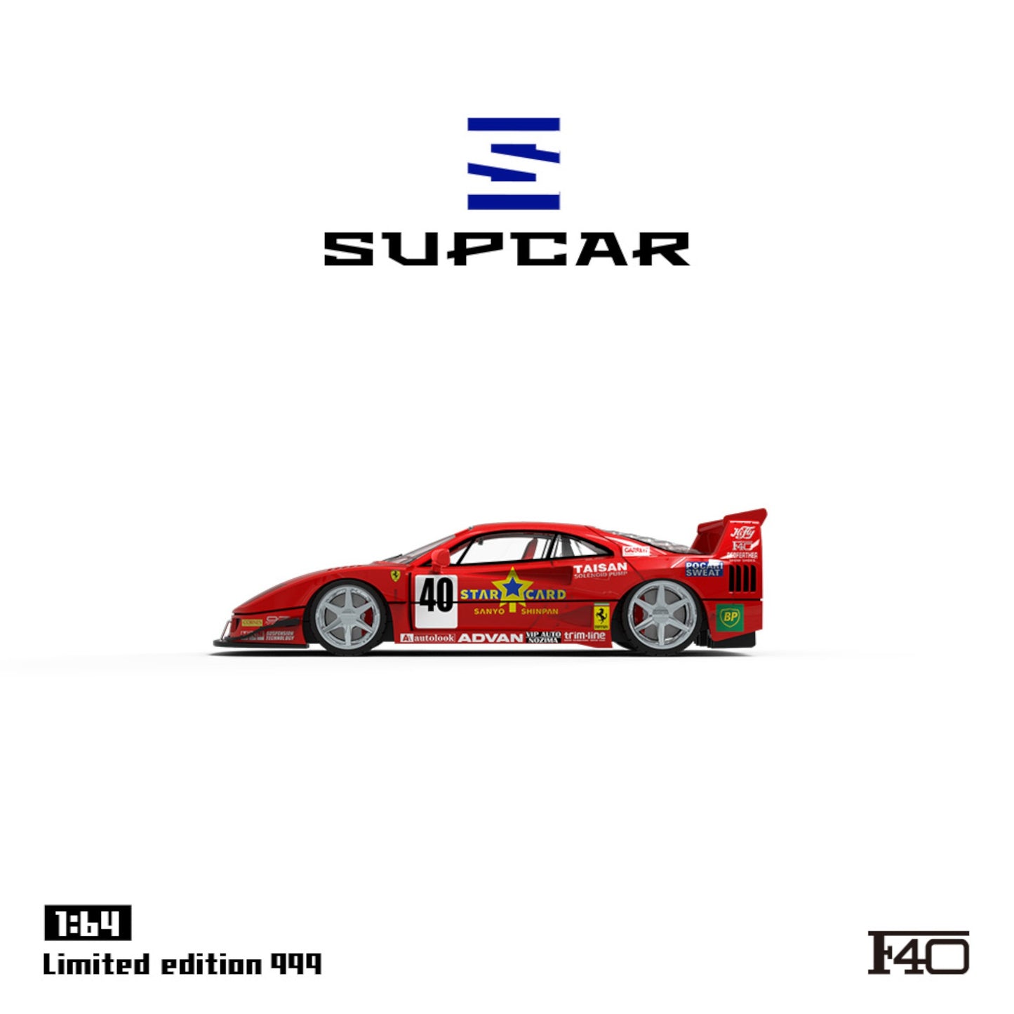 SuperCar Models - Pre-Order - Ferrari F40 Taisan Racing, red - SC64035