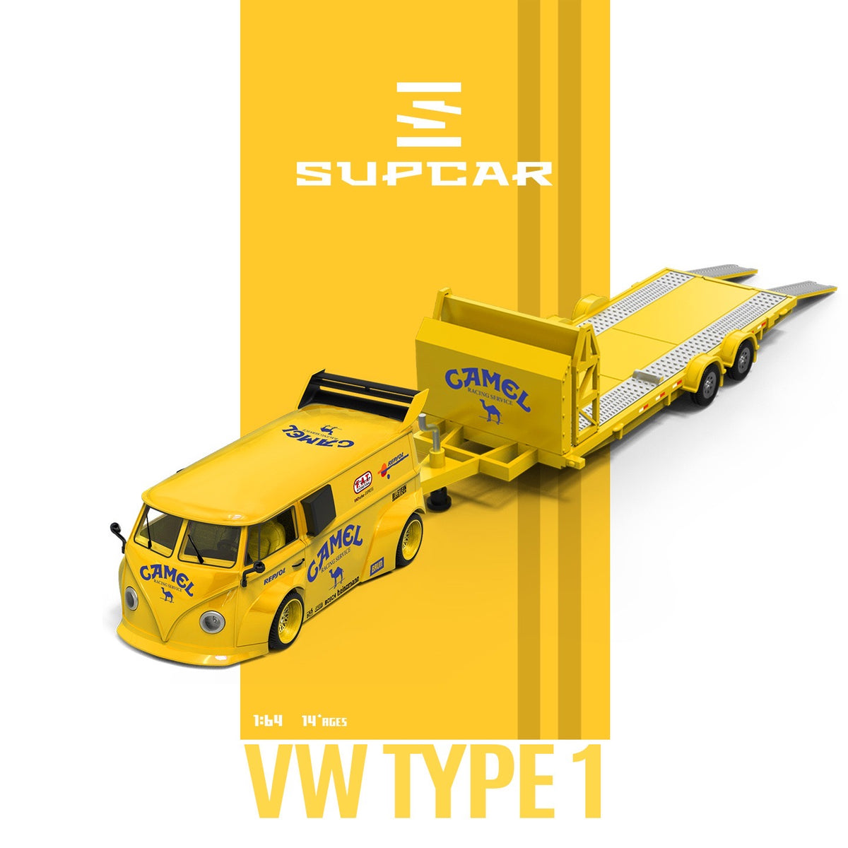 SuperCar - Pre-Order - Volkswagen T1 - Camel with Trailer - SC642960-2
