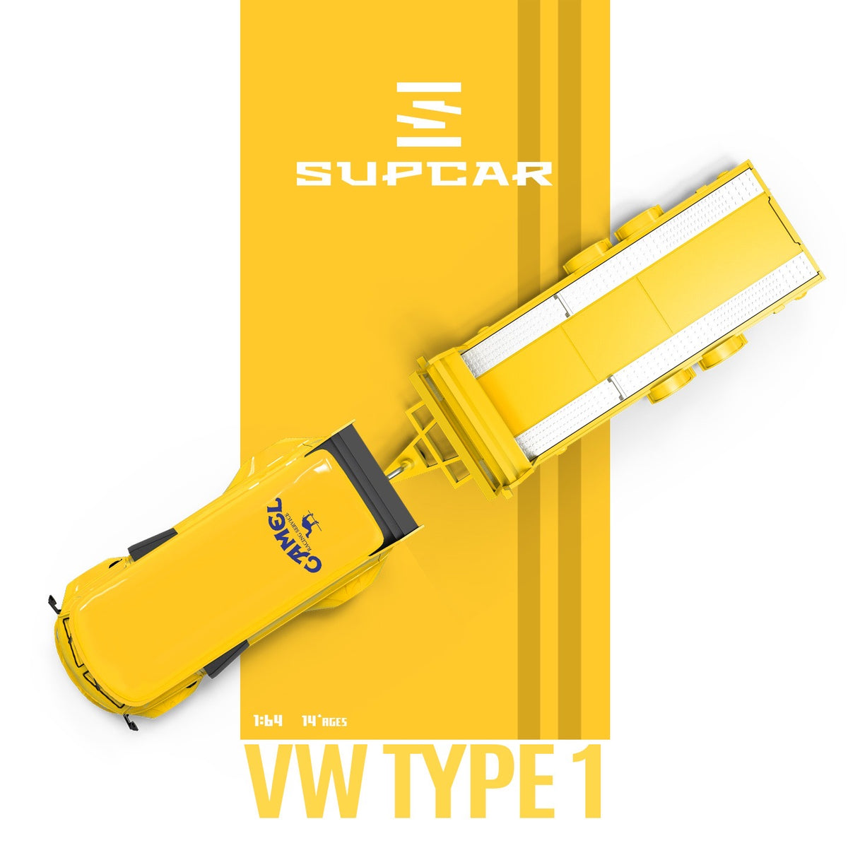SuperCar - Pre-Order - Volkswagen T1 - Camel with Trailer - SC642960-2
