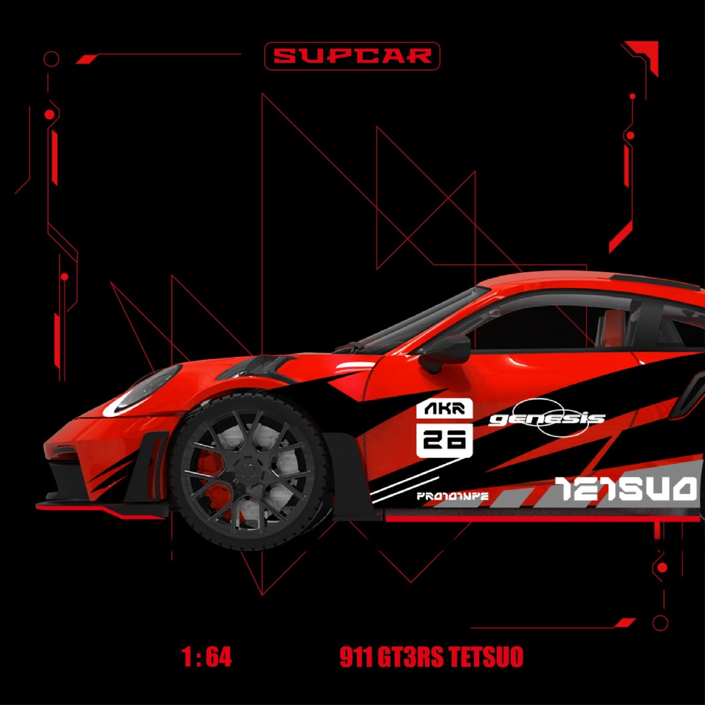 SuperCar - Pre-Order - Porsche 911 GT3 RS - Akira Red Hot Iron Bull - SC644650