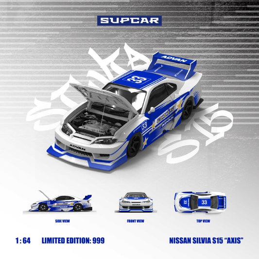 SuperCar - Pre-Order - Nissan SILVIA S15 'AXIS' 33, blue - SC646011